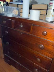 Antique Wood Chest of Drawers Dresser 7 Drawer Dark Finish 46in H