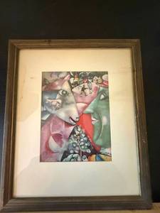 Marc Chagall I and My Village Framed Art Print MoMA Label 14in