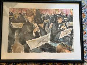 Anthony J Zaremba Allegro Signed Watercolor Painting Framed 18x24