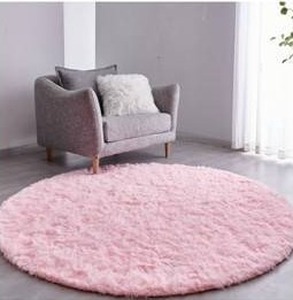 Pink Round Plush Shag Area Rug 5x5 $39.99 Retail - Brand New