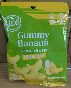 Nice Gummy Banana Peelable Candy - 5 Cases, 60 Bags per Case, 2.82oz - Brand New