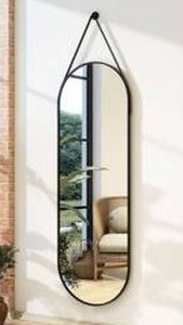 Oval Hanging Wall Mirror 16 x 48 Black $61.99 Retail - Brand New