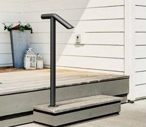 Single Post Outdoor Handrail 1-2 Step Black $62.99 Retail - Brand New