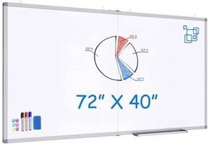 Magnetic Whiteboard 72 x 40 Wall Mounted $140 Retail - Brand New