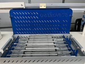 MSRP $1,500 Osteonics Axial Tapered Reamer Set. Precision drill bits used to shape bone for joint implants- Durable stainless steel, includes sterilization case, and ensures a perfect implant fit.
