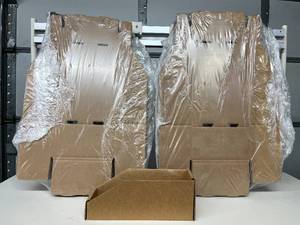 Large lot of Uline Kraft Corrugated Parts Bins. Sturdy cardboard organizer boxes that fold easily. Perfect for tidy storage of small parts or tools in shops and garages.