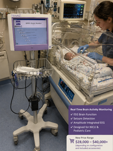 MSRP $28,000 Natus Brainz BRM3 Brain Monitor System On Rolling Medical Stand NICU Pediatric EEG Monitoring Real Time Brain Activity  Seizure Detection DAU Unit Wire Basket Cart Perfect For Neonatal Intensive Care Hospitals Clinics&nbsp