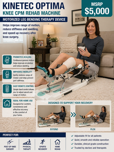 MSRP $5000 Kinetec Optima Knee CPM Rehab Machine Motorized Leg Bending Therapy Device Helps Recovery After Knee Surgery Easy Remote Controls Adjustable Fit Perfect For home rehab, physical therapy, sports recovery, &amp post-op healing
