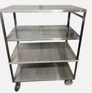 Lakeside Manufacturing Stainless Utility Cart 3 Shelf Heavy Duty Quiet Sound Deadening Panels Non Marking Casters Bumpers Welded Frame Perfect For Hospital Food Service Lab Transport Medical Supply Delivery Warehouse Use&nbsp