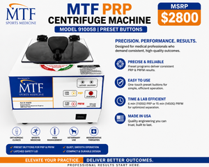 MSRP $2800 MTF Sports Medicine PRP Centrifuge Machine Model 910058 Preset Buttons For PRP  PRFM Blood Spinning Locking Safety Lid Compact Countertop Unit Great For sports medicine, ortho clinics, vet PRP, regenerative therapy &amp training labs
