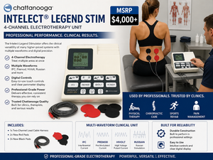 MSRP $4,000  Chattanooga Intelect Legend Stim 4-Channel Electrotherapy Unit, Multi-Waveform IFC Premod HiVolt Russian, Clinic-Grade Pain Therapy System, Includes Leads &amp New Pads, EXCELLENT WORKING CONDITION