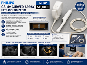 MSRP $11,000  Philips C8-4v Curved Array Ultrasound Probe, Endovaginal OBGYN Transducer, Compatible w iU22 HD15 HD11XE HD7 EnVisor HD9 Systems, High Resolution Imaging, EXCELLENT WORKING CONDITION