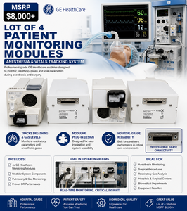 MSRP $8,000  Lot of 4 GE Healthcare Patient Monitoring Modules, Anesthesia &amp Respiratory Monitoring System Components, OR Surgical Vital Signs Tracking Equipment, Modular Hospital Grade Units, EXCELLENT WORKING CONDITION
