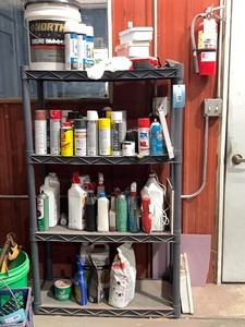 Plastic Shelf & Contents