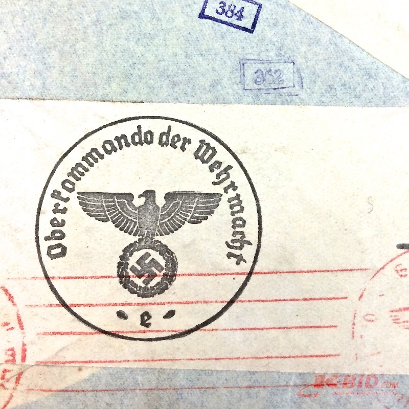 lot 12 image: 5 collectable envelopes opened and stamped by the third Reich