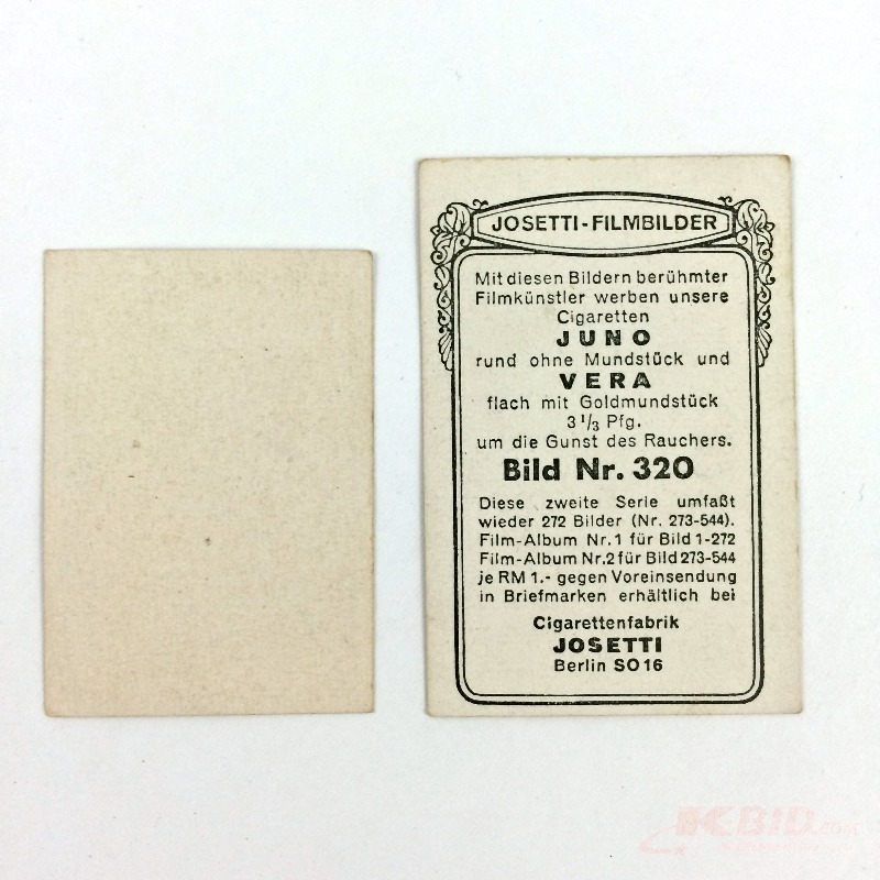 lot 27 image: German Movie Star Postcards (4), Tobacco Cards (2), clippings (2), and 1932 Film Kurier Magazine Deal or No