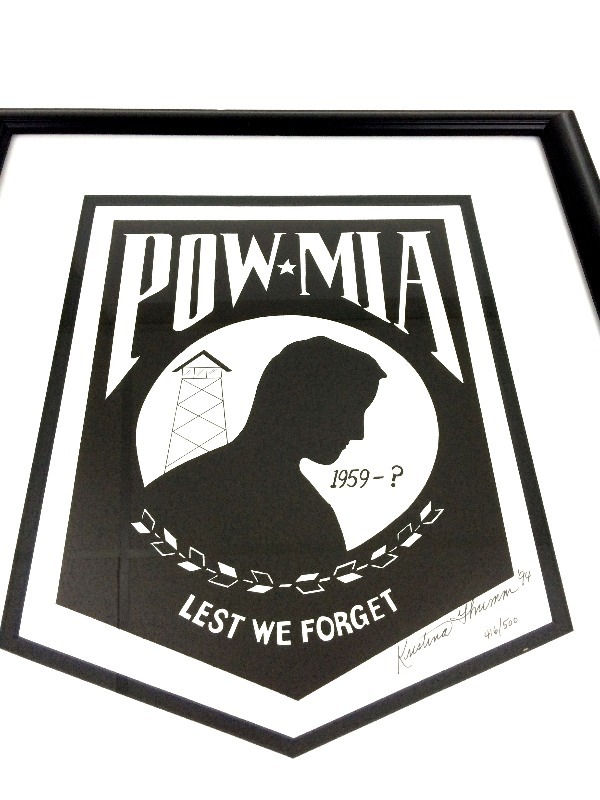 lot 16 image: Professionally Matted & Framed P.O.W. M.I.A. - Signed Kristina Thumm 94 Numbered 416500