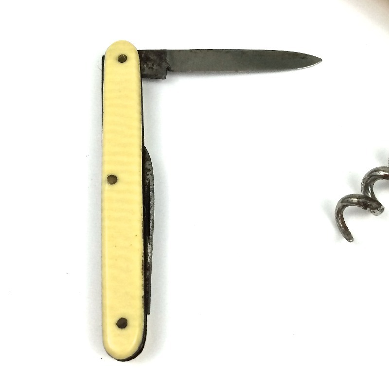 lot 33 image: Antique Survival Folding Utensils & Pocket Knife Set marked Solingen Germany