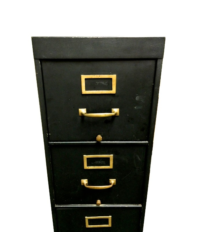 lot 35 image: Really Cool WW2 DOD File Cabinet with awesome brass hardware