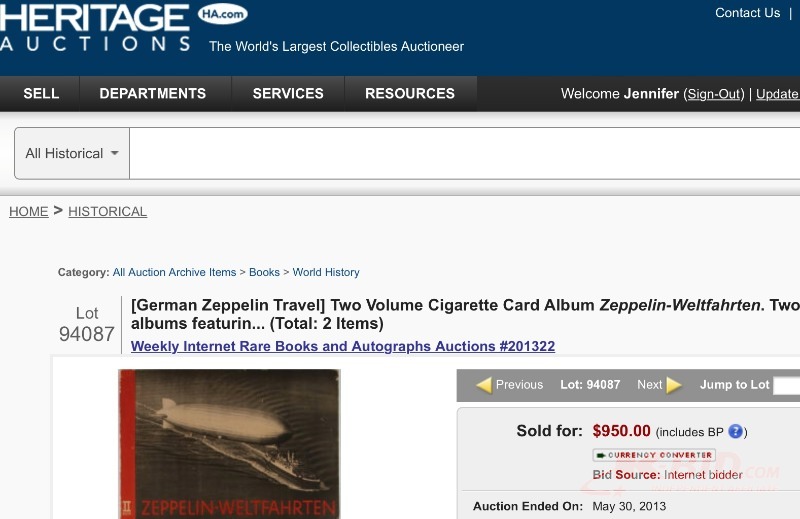 lot 1 image: Very Very Rare Zeppelin Weltfahrten Book 2