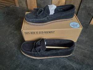 New Minnetonka Moccasins Womens Tie Tred Black Size 9