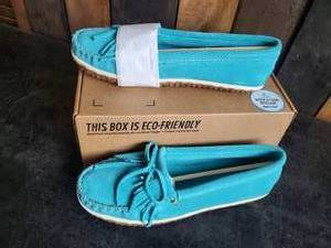 New Minnetonka Moccasins Kilty Tread Turquoise Size 11