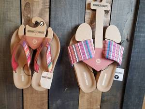 2 Pair Minnetonka Moccasins Sandals one size 7 and one size 6