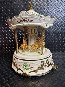 Lenox Santa Millennium Centerpiece Carousel Music Box