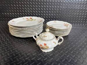 Johann Haviland Bavaria Germany Floral Rose Pattern Dinnerware Set