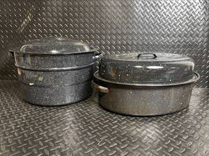 Enamel Cast Iron Dutch Oven Set - Speckled Finish (2-Piece)