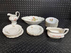 Johann Haviland Bavaria Germany Floral Dinnerware Set - Creamer, Bowls & Platters