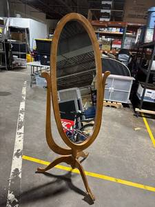 Cheval Mirror - Wooden Oval Full Length on Stand