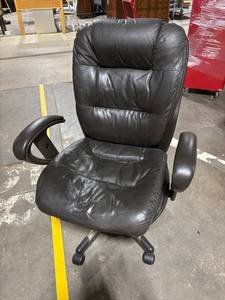Executive Leather Office Chair - High Back with Padded Headrest