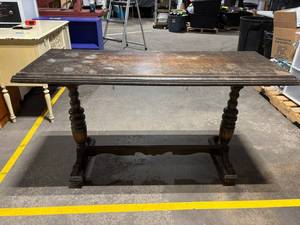 Table - Vintage console Table with Carved Turned Legs, 6 ft long