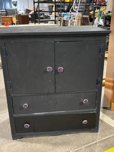 Geode Knob Accent Wood Cabinet - Two Doors & Lower Drawer