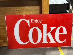 Coca-Cola Enjoy Coca-Cola Sign - Vintage Advertising Panel