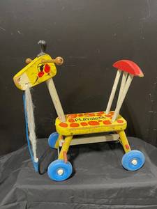 Playskool Vintage 1966 Ride-On Tricycle - Yellow Body with Red Polka Dots