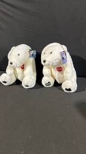 Coca-Cola Polar Bear Plush Pair - 1994 & 1995 Year-Embroidered Feet