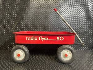 Radio Flyer Wagon with Rusted Bed Interior - Four-Wheel Chassis & Telescoping Handle