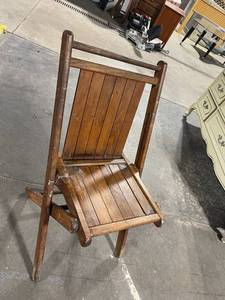 Vintage Wooden Slat-Back Rocking Chair