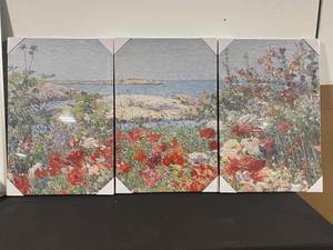 Three-Panel Beach Landscape Triptych - Impressionist Seascape Canvas Art