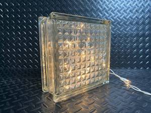 Textured Glass Block LED Light With Diamond Pattern Face - 7.5-Inch Tall