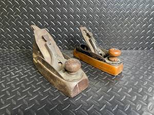 Two Vintage Hand Planes - Cast Iron Bodies with Wooden Knobs & Totes