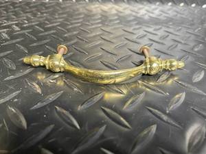 Ornate Brass and Ceramic Drawer Pulls