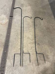 Three Metal Frame Brackets with Forked Tops and Curved Feet (Lot of 3)
