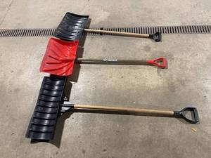 3 snow shovels