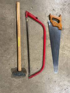 Craftsman Hand Saw, Frame Saw & Wooden Mallet - Assorted Woodworking Tools (Lot of 3)
