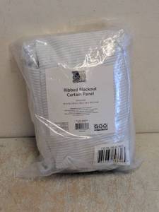 NEW YOUR ZONE RIBBED BLACKOUT CURTAIN PANEL ARCTIC WHITE