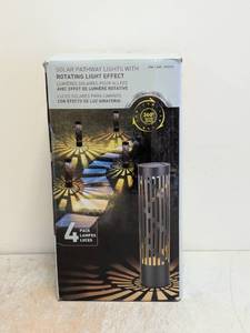 NEW SOLAR PATHWAY LIGHTS WITH ROTATING LIGHT EFFECT 4PK