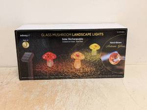 NEW INFINITY X1 GLASS MUSHROOM LANDSCAPE LIGHTS 3PK